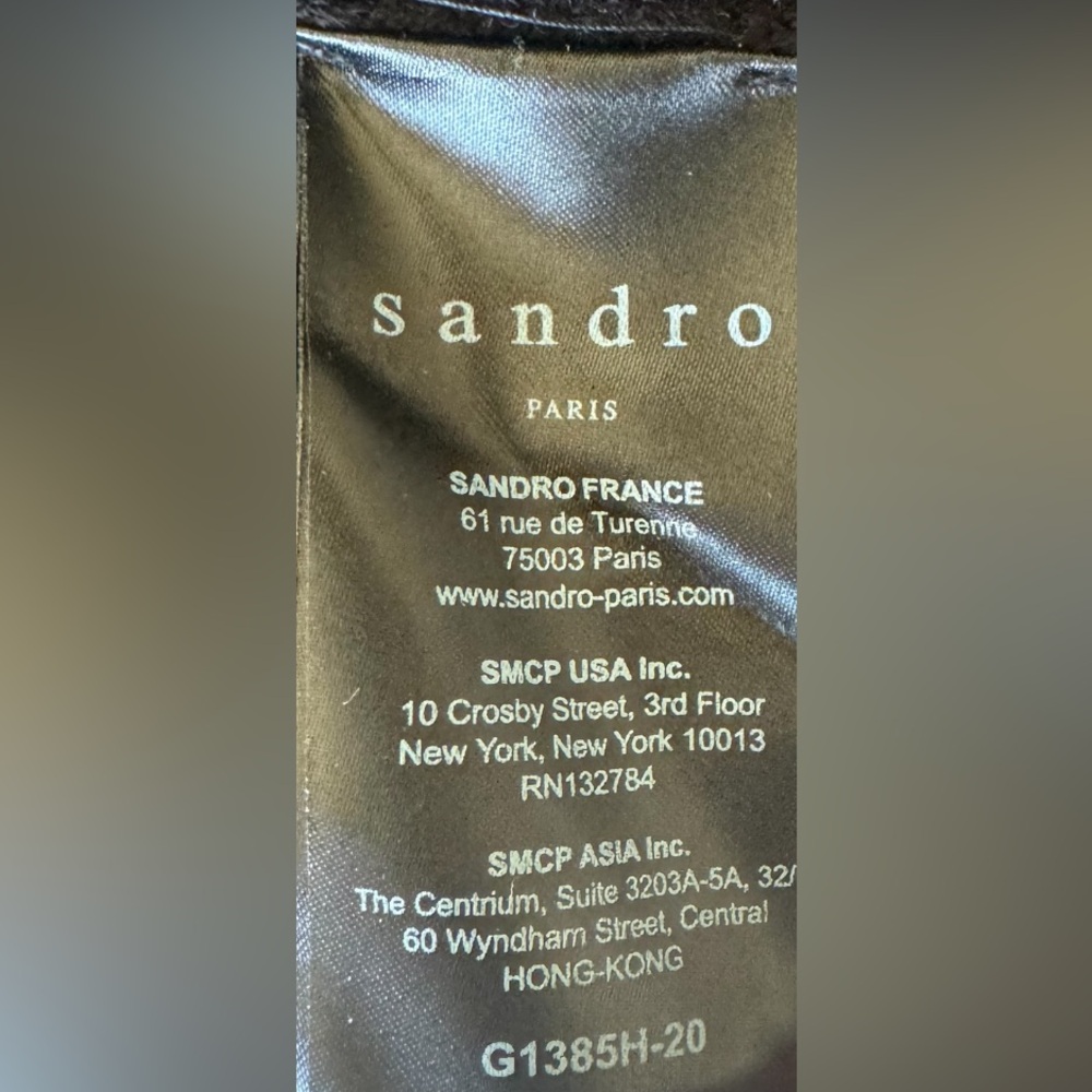 6X HP. SANDRO Paris Lina Neutral Ribbed Full Zip Cardigan - Picture 9 of 10